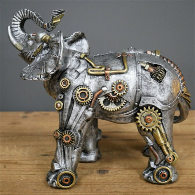 Mechanikus punk kutyafigura gyanta kézművesség Steampunk bulldog kutyagyanta szobor ablakdísz otthoni asztali asztali díszek