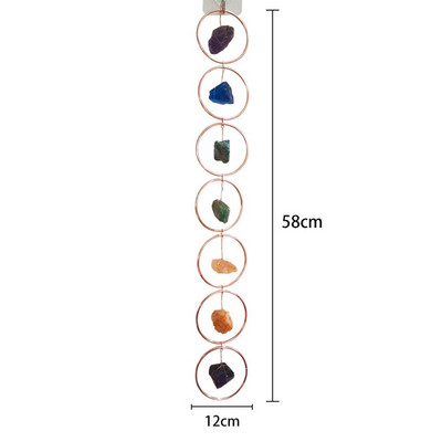 Ornament de agățat cu 7 pietre chakre, cristal de cuarț, pietre prețioase, minerale, vindecări Reiki, pietre prețioase prăbușite, ornament pentru agățat de meditație