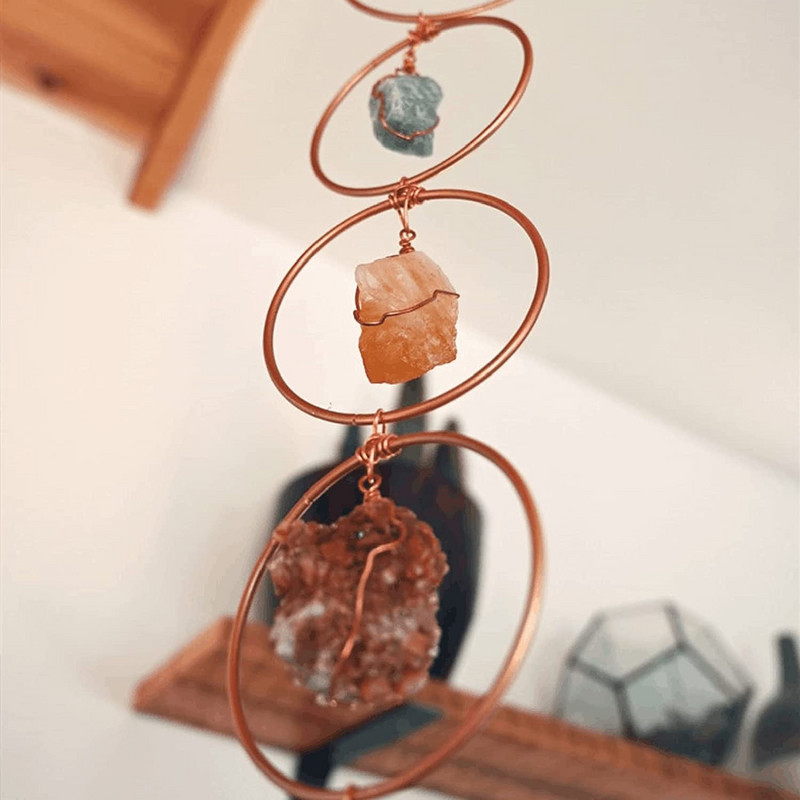 Ornament de agățat cu 7 pietre chakre, cristal de cuarț, pietre prețioase, minerale, vindecări Reiki, pietre prețioase prăbușite, ornament pentru agățat de meditație