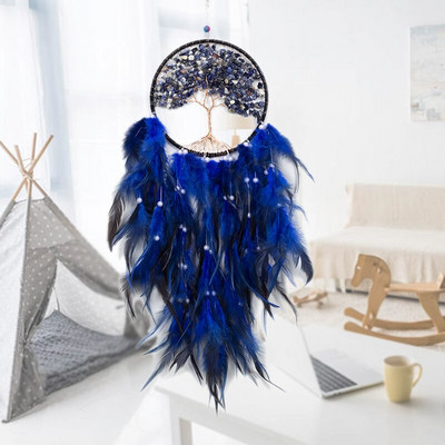 Elupuu sulgedest Unenäopüüdjad Kodukaunistus Käsitsi valmistatud unenäopüüdjad Peopulmade seinavaibad Tuulekellad Unenäopüüdja