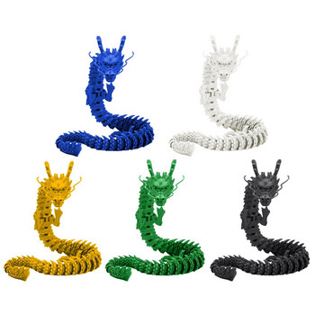 3D Printed Articulated Dragon Chinese Long Flexible Realistic Made Διακοσμητικό μοντέλο παιχνιδιών Διακόσμηση γραφείου σπιτιού Παιδικά δώρα