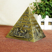 Egiptean Metal Faraon Khufu Piramide Figurină Piramidă Clădire Statuie Miniaturi Home Office Decor Desktop Suvenir Cadou