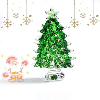 Коледна елха K9 Crystal Tree Миниатюрни фигурки 2021 Коледни орнаменти Стъклена статуя на преспапие Колекционерски домашен декор