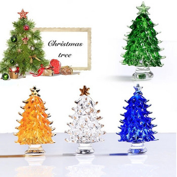 Χριστουγεννιάτικο δέντρο K9 Κρυστάλλινο δέντρο μινιατούρα ειδώλια 2021 Χριστουγεννιάτικα στολίδια Γυάλινο χαρτί άγαλμα Συλλεκτικό ντεκόρ σπιτιού