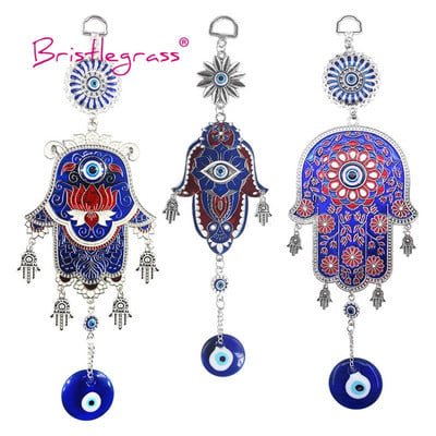 BRISTLEGRASS Turkish Blue Evil Eye Lotus Flower Hamsa Φυλαχτό χεριών Lucky Charm Κρεμαστό Κρεμαστό τοίχου αυτοκινήτου Διακόσμηση προστασίας ευλογίας