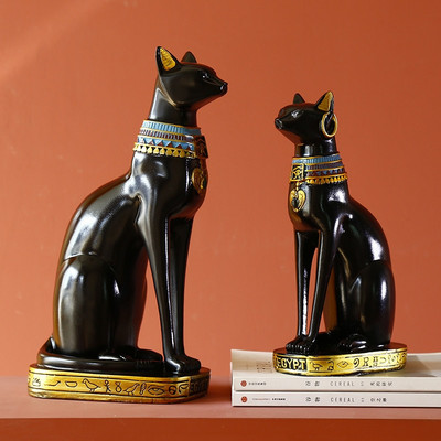 vintage γλυπτό Αιγυπτιακή γάτα Άγαλμα θεάς Bastet αγαλματίδιο Θεού γάτας Ειδώλιο Σαλόνι Γραφείο Διακόσμηση σπιτιού