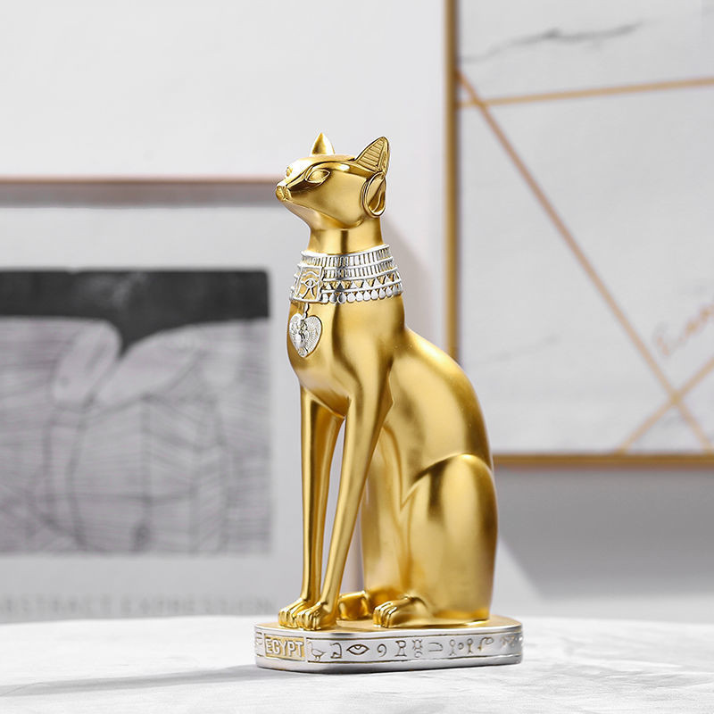 vintage szobor egyiptomi macska szobor istennő Bastet szobor Macskaisten figura Nappali Irodai asztal Dekoráció Lakás dekoráció