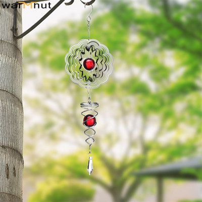 WarmHut 3D Wind Chimes Ανοξείδωτος καθρέφτης Wind Chime 10cm Wind Spinner Windchime Παράθυρο τοίχου Διακοσμητικά κρεμαστού κήπου