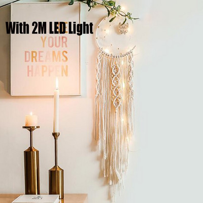 Nordic Dream Catcher fali dekoráció Makramé Hold csillag Boho stílusú álomfogó szoba lakberendezés
