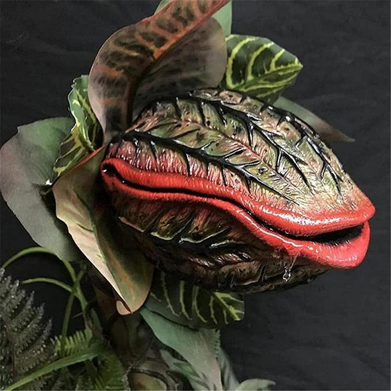 Piranha gyanta szobor Halloween dekoráció otthoni dekorációhoz Húsevő növényi dísz barkácsolt virágfilm figurák kültéri kertben