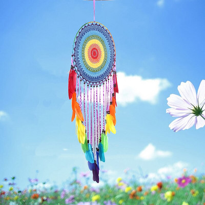 2018 Creative Colorful Wind Chime Στολίδια Εσωτερική Διακόσμηση Dream Catcher Κρεμαστή κρεβατοκάμαρα κρεβατοκάμαρας Χειροποίητο μενταγιόν