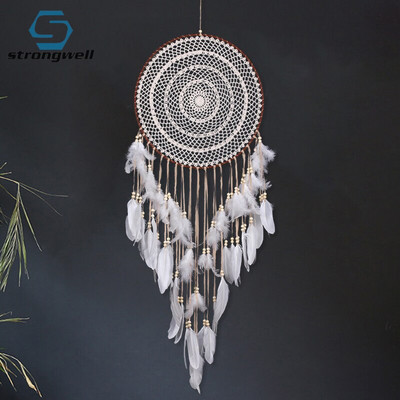 Strongwell Χειροποίητο πλεκτό Dream Catcher Wind Chimes Κρεμαστό στολίδι Nordic Διακόσμηση σπιτιού Διακόσμηση πόρτας σαλονιού για παιδιά