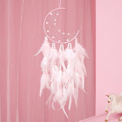 Λευκό Dream Catcher Moon Dreamcatcher Kpop Charms Kids Angel Dreams Κορίτσι Βρεφικό μωρό αγόρι Διακόσμηση δωματίου Nordic Διακόσμηση υπνοδωματίου