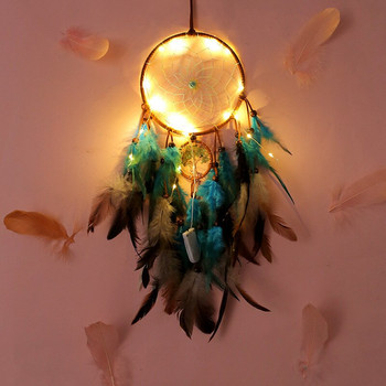 Όμορφα Ονειροπαγίδες Led Χειροποίητα Φτερά Dreamcatcher Νυχτερινό Φωτιστικό Διακόσμηση Δωματίου σπιτιού