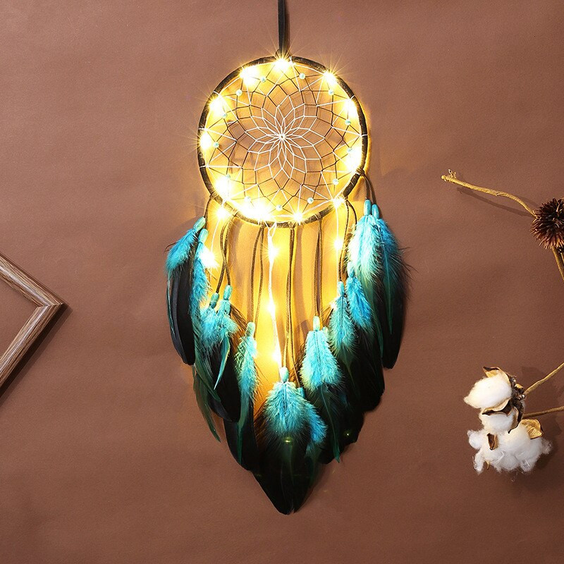 Όμορφα Ονειροπαγίδες Led Χειροποίητα Φτερά Dreamcatcher Νυχτερινό Φωτιστικό Διακόσμηση Δωματίου σπιτιού