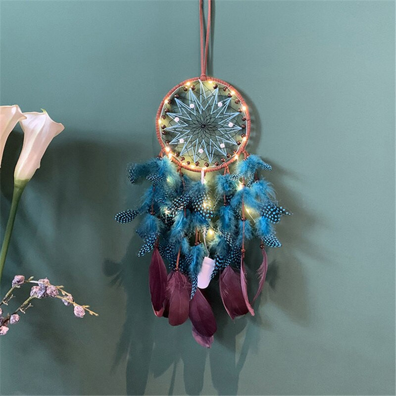 Όμορφα Ονειροπαγίδες Led Χειροποίητα Φτερά Dreamcatcher Νυχτερινό Φωτιστικό Διακόσμηση Δωματίου σπιτιού