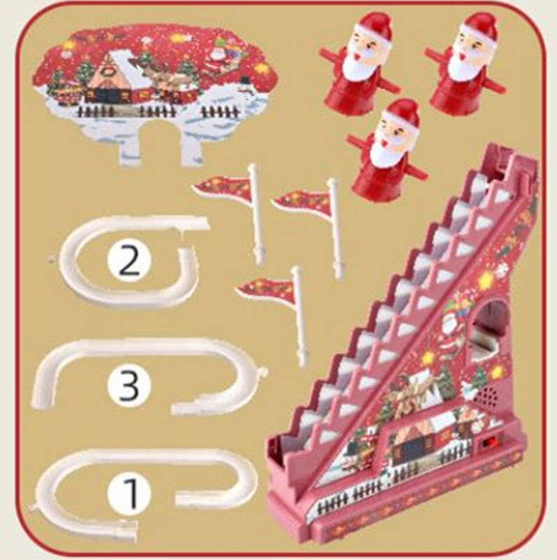 Mikulás automatikus mászó létra elektromos karácsonyi sín csúszda Oktató zene játékok gyerekeknek ajándék karácsonyi dekoráció díszek