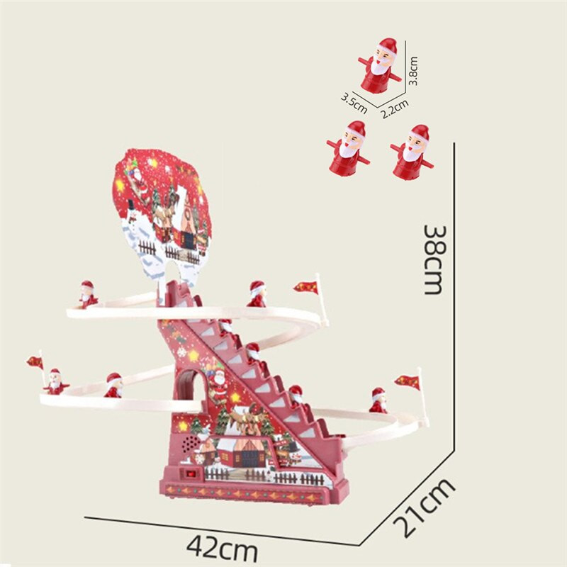 Mikulás automatikus mászó létra elektromos karácsonyi sín csúszda Oktató zene játékok gyerekeknek ajándék karácsonyi dekoráció díszek
