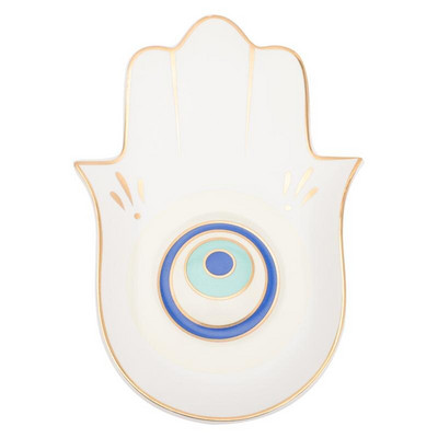 1 db Evil Eye buddhista kézi tálca dekoratív ékszertálca kerámia tároló tartó kis tároló tányér ékszer tok dekor