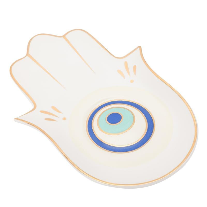 1 db Evil Eye buddhista kézi tálca dekoratív ékszertálca kerámia tároló tartó kis tároló tányér ékszer tok dekor