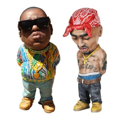 Mini műgyanta kézműves díszek hip-hop karakterek figurák otthonra, beltéri kültéri szobrok, díszek, dekorációk, lakberendezés