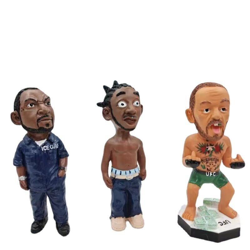 Mini műgyanta kézműves díszek hip-hop karakterek figurák otthonra, beltéri kültéri szobrok, díszek, dekorációk, lakberendezés