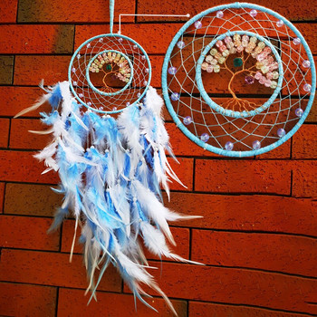 Tree Of Life Dream Catcher Δημιουργικό φυσικό σπασμένο φτερό High-end Διακοσμητικά τοίχου σπιτιού Κρυστάλλινα στολίδι Dreamcatchers Ome Decor Δώρο
