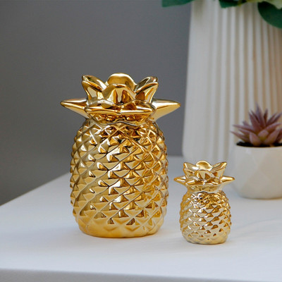 Nordic Style Resin Arany Ananász Lakberendezés Nappali Borszekrény Ablak Vitrin Kézműves luxus asztali lakberendezési kellékek