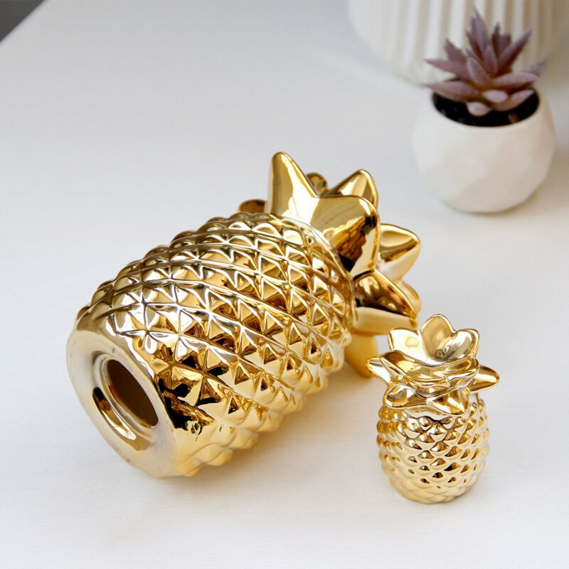 Nordic Style Resin Arany Ananász Lakberendezés Nappali Borszekrény Ablak Vitrin Kézműves luxus asztali lakberendezési kellékek