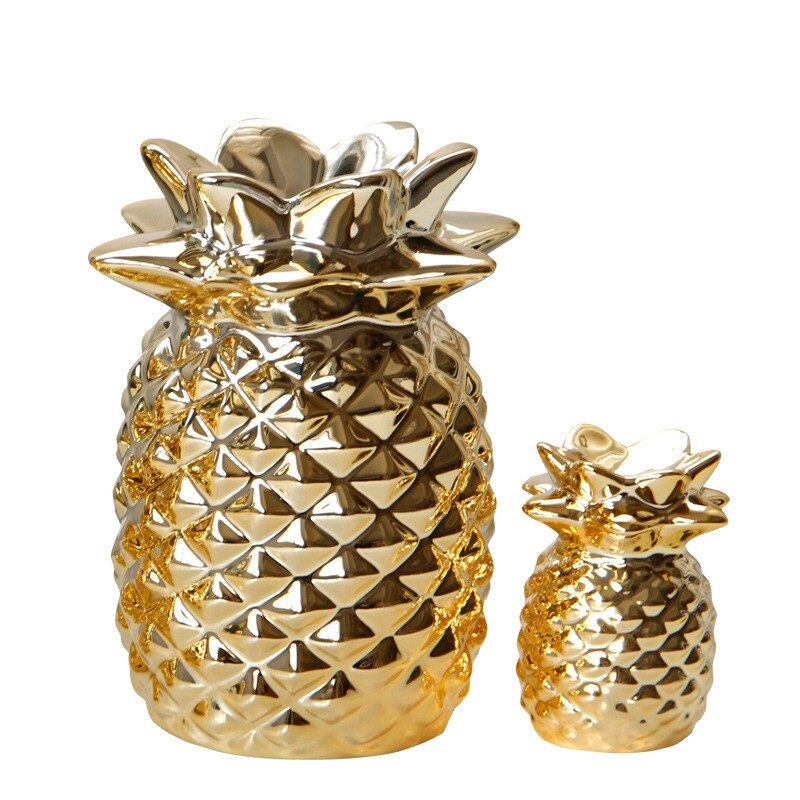 Nordic Style Resin Arany Ananász Lakberendezés Nappali Borszekrény Ablak Vitrin Kézműves luxus asztali lakberendezési kellékek