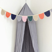 Slub Cotton Banner Pull Flowers Nordic Gyermekszoba Dekoráció Füzér falra akasztott díszek Bölcsődei parti dekoráció fotó kellékek