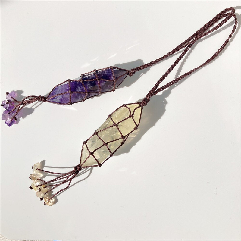 Természetes citrin ametiszt kristály függő dekorációk kvarc kövek hegyes pálca gyógyító kő energia autótáska otthoni dekoráció