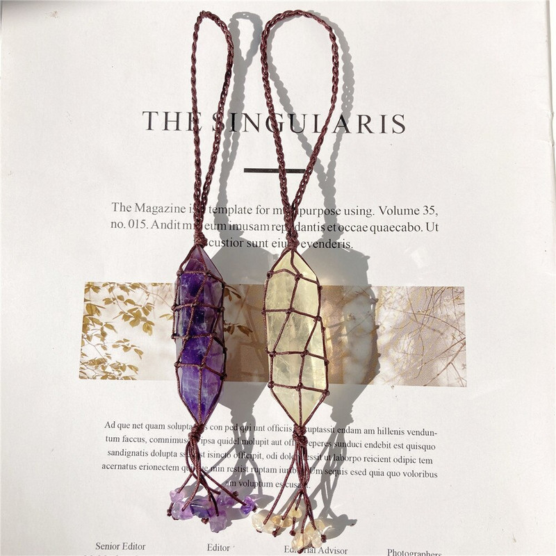 Természetes citrin ametiszt kristály függő dekorációk kvarc kövek hegyes pálca gyógyító kő energia autótáska otthoni dekoráció