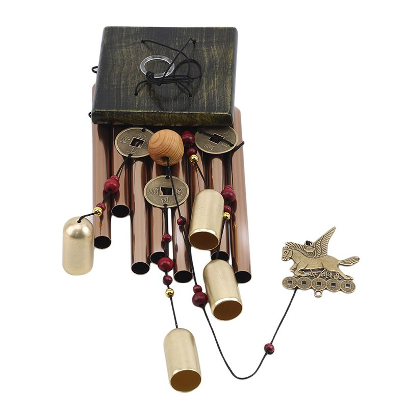 Varinės monetos vėjo varpelis metalinis aliuminis su varpeliais Vamzdis Pakabinamas ant sienos Balkonas Sodas Pakabukas Dideli amatai Namų apdaila Nauja