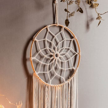 Φύλλο Macrame Κρεμαστά τοίχου Boho Διακόσμηση σπιτιού Macrame Dream Catchers Διακόσμηση σαλονιού Φούντα Διακόσμηση Γάμου Ονειροπαγίδα