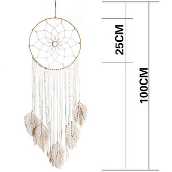 Φύλλο Macrame Κρεμαστά τοίχου Boho Διακόσμηση σπιτιού Macrame Dream Catchers Διακόσμηση σαλονιού Φούντα Διακόσμηση Γάμου Ονειροπαγίδα