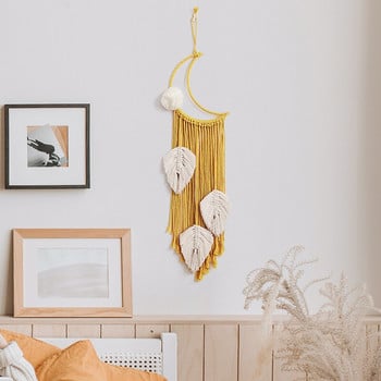 Φύλλο Macrame Κρεμαστά τοίχου Boho Διακόσμηση σπιτιού Macrame Dream Catchers Διακόσμηση σαλονιού Φούντα Διακόσμηση Γάμου Ονειροπαγίδα