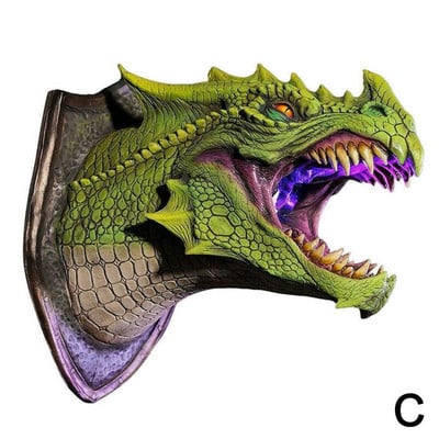 Dragon Legends Prop 3D Sculptură de dinozaur montată pe perete Articole de artă Decor pentru petreceri de perete Sculptură acasă Halloween Ga X4A8