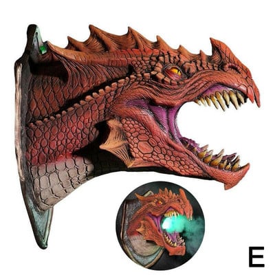 Dragon Legends Prop 3D Sculptură de dinozaur montată pe perete Articole de artă Decor pentru petreceri de perete Sculptură acasă Halloween Ga X4A8