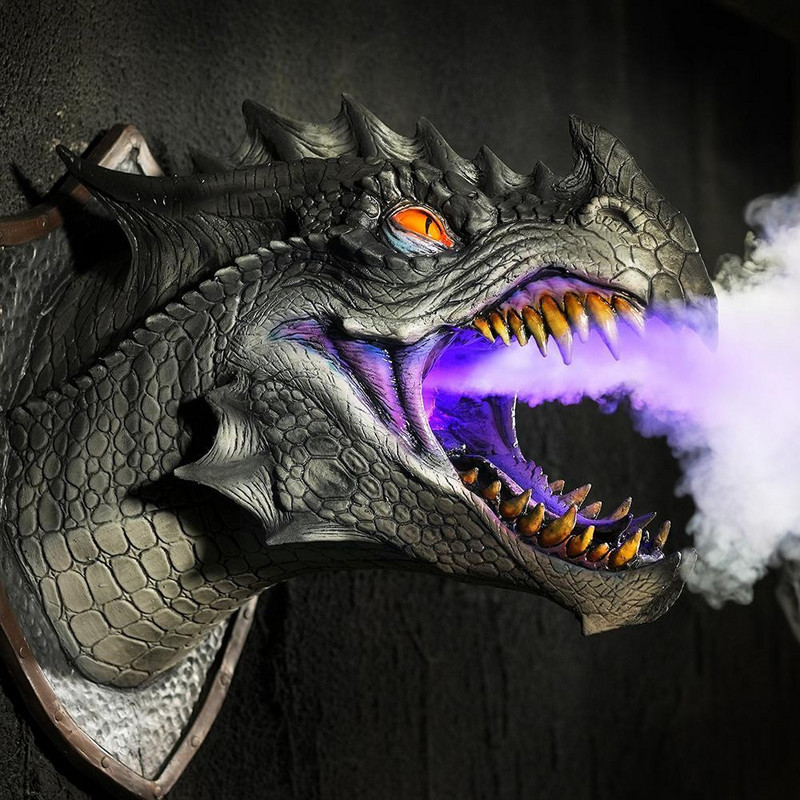 Dragon Legends Prop 3D Sculptură de dinozaur montată pe perete Articole de artă Decor pentru petreceri de perete Sculptură acasă Halloween Ga X4A8