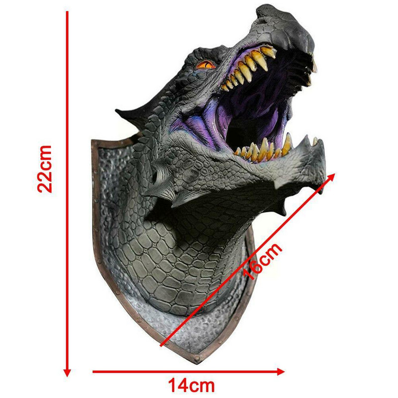 Dragon Legends Prop 3D Sculptură de dinozaur montată pe perete Articole de artă Decor pentru petreceri de perete Sculptură acasă Halloween Ga X4A8