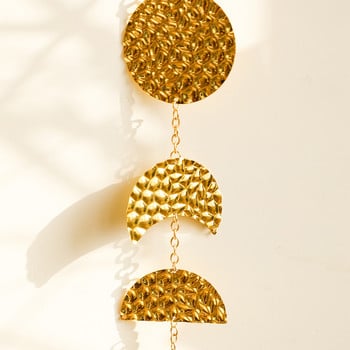 Gold Metal Moon Garland Wall Hanging Boho Home Decor Διακοσμητικό τοίχου για διαμέρισμα Κοιτώνας Γραφείο Νηπιαγωγείο Σαλόνι Υπνοδωμάτιο