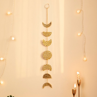 Gold Metal Moon Garland Wall Hanging Boho Home Decor Διακοσμητικό τοίχου για διαμέρισμα Κοιτώνας Γραφείο Νηπιαγωγείο Σαλόνι Υπνοδωμάτιο