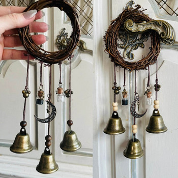 Witch Bells Προστασία Πόρτας Κρεμάστρες Witch Wind Chimes Στεφάνι Χειροποίητα Κρεμαστά Witch Bells Wiccan Magic Wind Chimes for Home Door