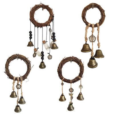 Witch Bells Προστασία Πόρτας Κρεμάστρες Witch Wind Chimes Στεφάνι Χειροποίητα Κρεμαστά Witch Bells Wiccan Magic Wind Chimes for Home Door