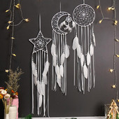 3 darabos Dream Catcher Moon Sun Star White Design Nordic szobadekorációhoz falra akasztható lakberendezési ajándék