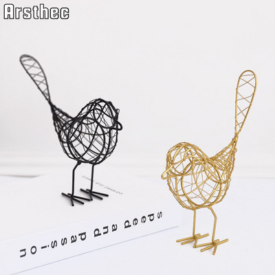 Iron Bird Figurines Επιτραπέζιο Στολίδι Αξεσουάρ για Εσωτερικό Σύγχρονη σκανδιναβική διακόσμηση σπιτιού Δημιουργική αφηρημένη μινιατούρες γλυπτική