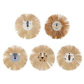 Nordic țesut manual, leu, tigru, paie de animale, artă de perete pentru acasă, tapiserie decorativă din rattan lucrată manual pentru camera copiilor