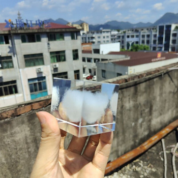40 мм кристален куб Облаци Дъждовни капки 3D лазерно гравирани стъклени занаятчийски фигурки Аксесоари за домашен декор Подарък Подпори за снимки