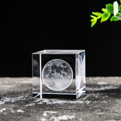 40 mm-es kristálykocka felhők esőcseppek 3D lézergravírozott üveg kézműves figurák lakberendezési kiegészítők ajándék fotó kellékek